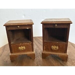 Vintage Dollhouse Miniature 1:12 Set of 2 End Side Tables Night Stands